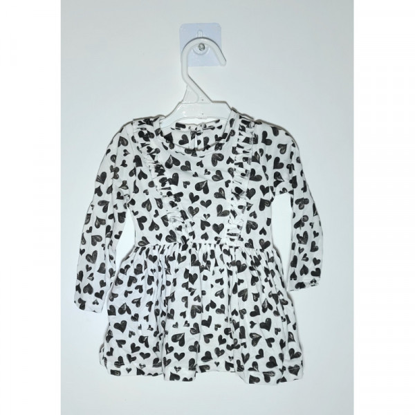 Black And White Frock Heartin Prints