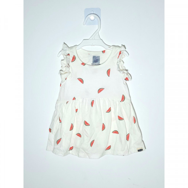 White Frock With Watermelon Print