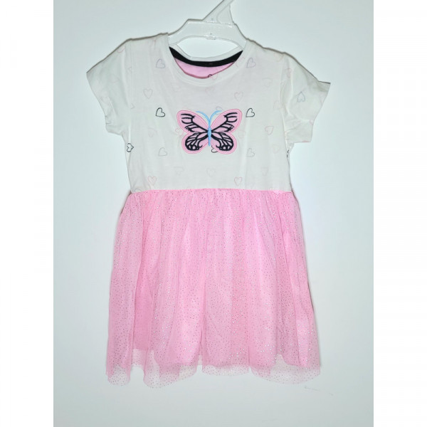 Pink Butterfly Embroidery Frock