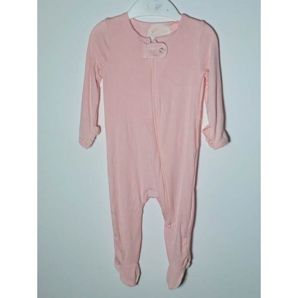 Plain Peachish Pink Zipper Jumpsuit