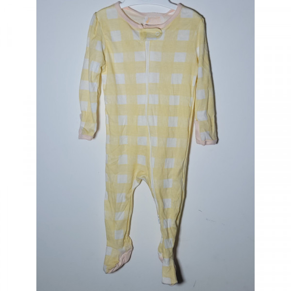 White And Yellow Checked Jumpsuit