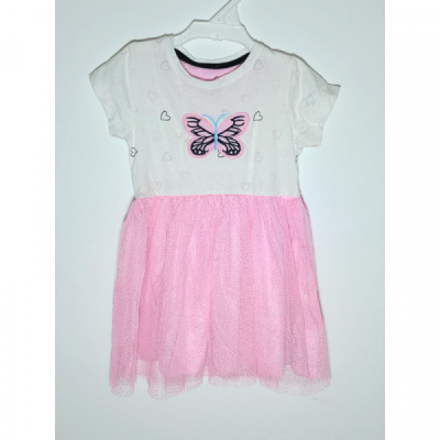 Pink Butterfly Embroidery Frock
